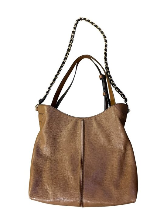 Michael Kors Handbags - Michael Kors Downtown Astor Large Brown Pebbled Leather Shoulder Bag Chain Strap